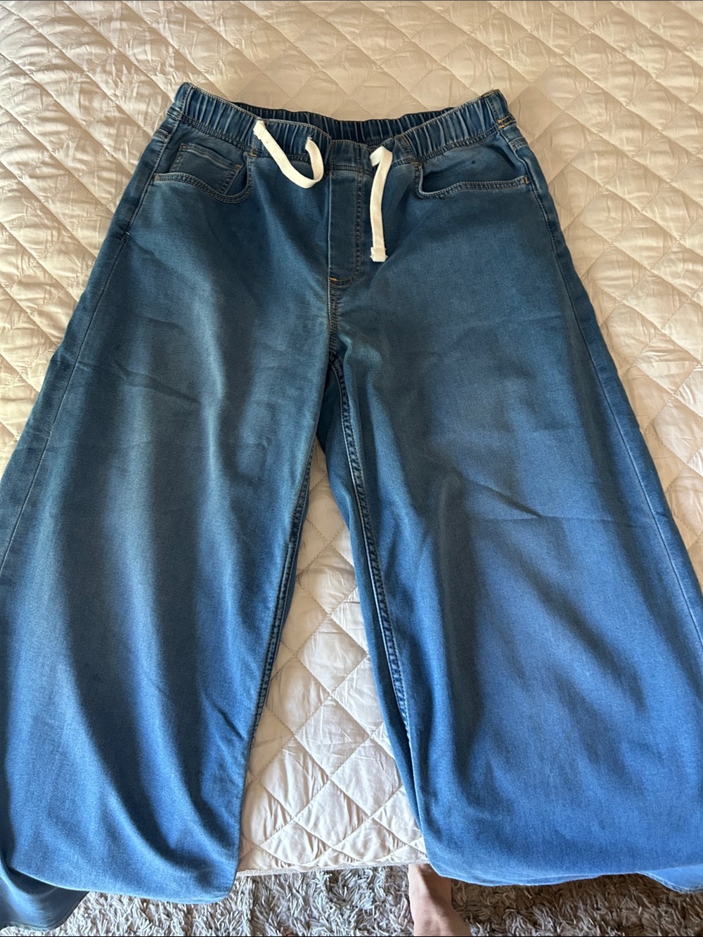 Gap Blue Elastic-Waist Drawstring Jeans